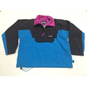 White Sierra 1/4 Zip Pullover Windbreaker Mens Size M Front Pocket Vintage 90s